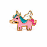 Anillo Unicornio Alado Rosa