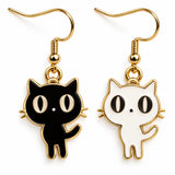 Aretes Gatitos Negro y Blanco