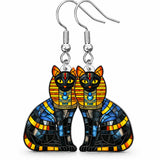 Aretes Gato Egipcio Bastet Vitral