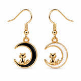 Aretes Gatos en Luna Creciente
