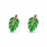 Aretes Hoja Verde