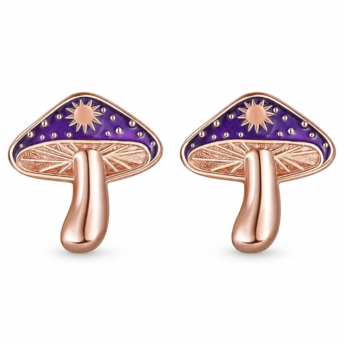 Aretes Hongo Místico Morado Soleado