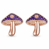 Aretes Hongo Místico Morado Soleado