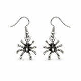 Aretes Metálicos Araña Plateada