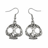 Aretes Metálicos Calavera Floral