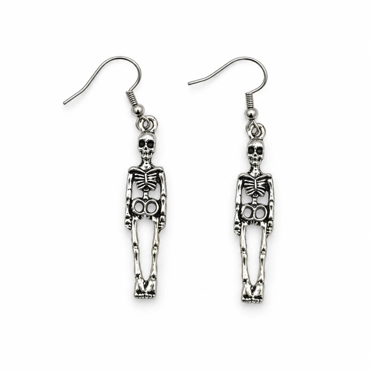 Aretes Metálicos Esqueleto Humano