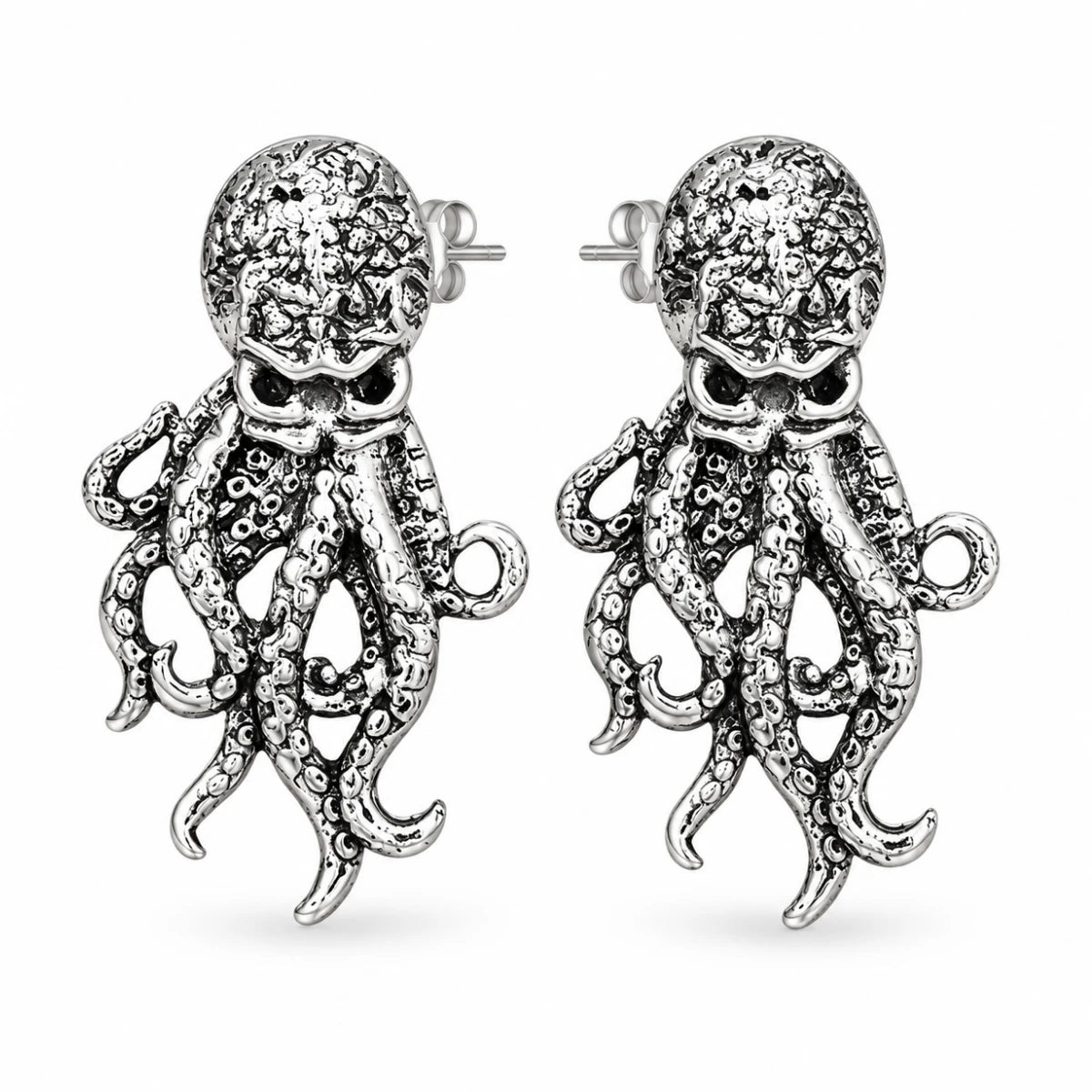 Aretes Pulpo Plateado
