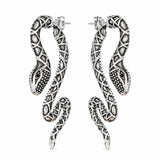 Aretes Serpiente Plateada