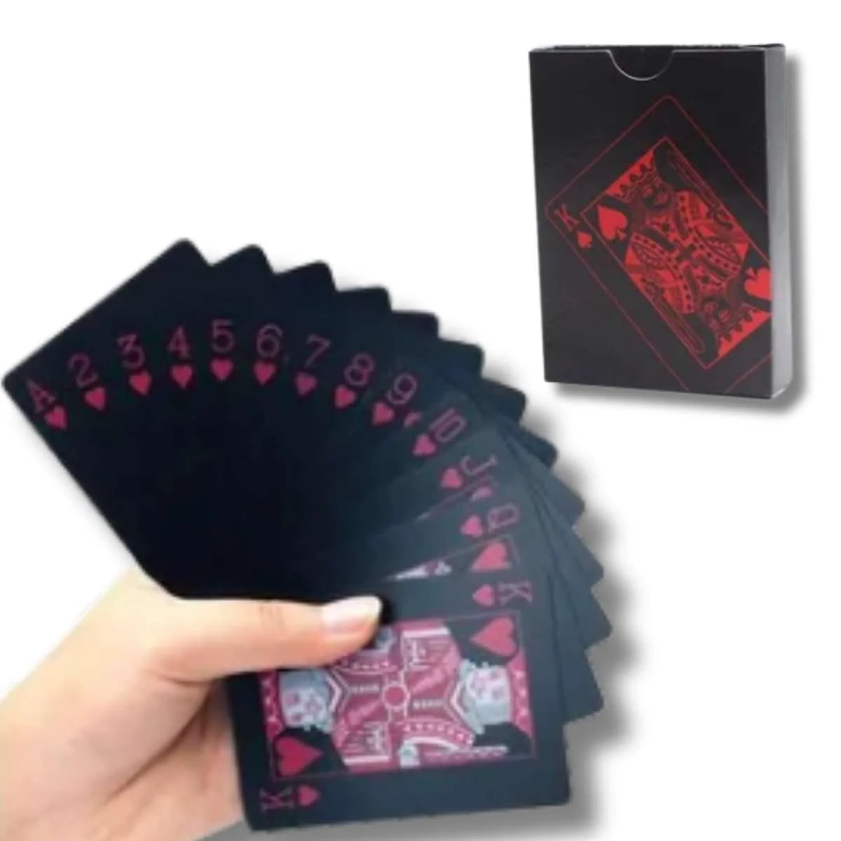Baraja de cartas roja con empaque