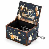 Caja Musical Happy Birthday Negra y Dorada