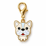 Colgante Metálico Perrito Bulldog Francés Crema