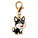 Colgante Metálico Perrito Husky Negro y Blanco