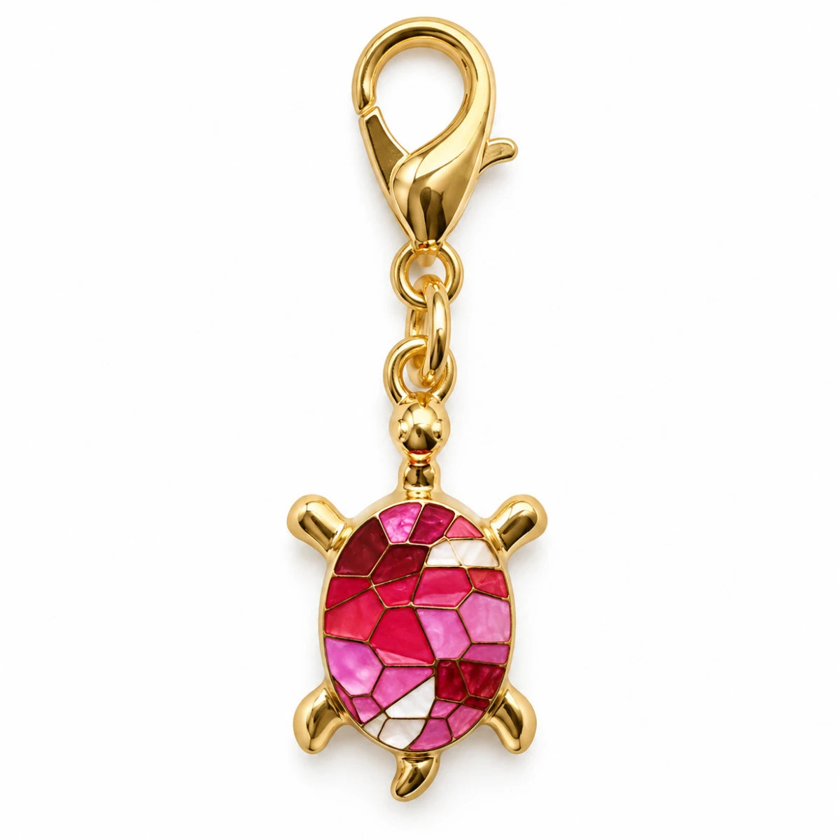 Colgante Metálico Tortuga Mosaico Rosa