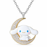 Collar Acrílico Cinnamoroll Luna con Cristales