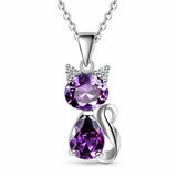 Collar Gato Cristal Morado