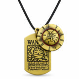 Collar One Piece Luffy Wanted y Sombrero de Paja