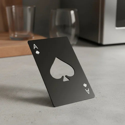 Destapador Carta Póker Negra