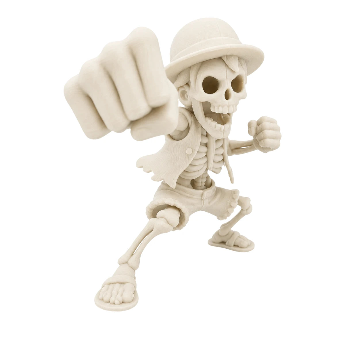 Figura 3D Luffy Esqueleto Fósil Puñetazo 13.2 cm