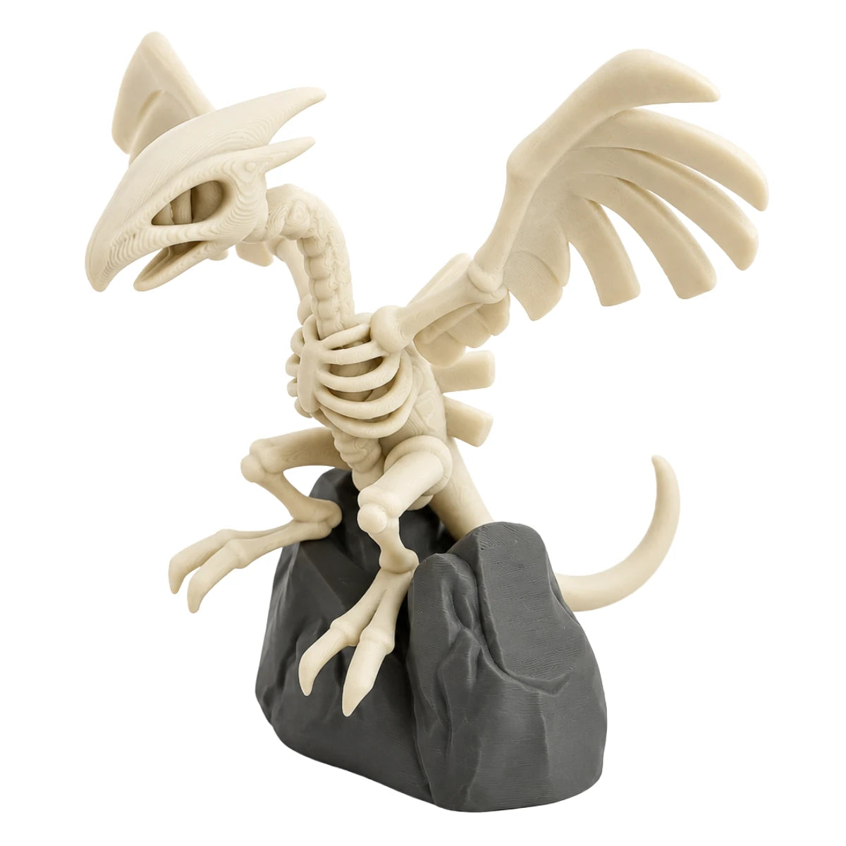 Figura 3D Lugia Esqueleto Fósil sobre Roca 12.3 cm