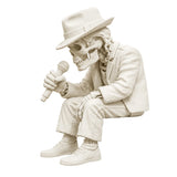 Figura 3D Michael Jackson Esqueleto Fósil con Micrófono 11 cm