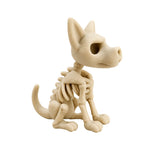 Figura 3D Perro Esqueleto Fósil Sentado 7.2 cm