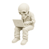 Figura 3D Programador Esqueleto Fósil con Portátil 9.8 cm
