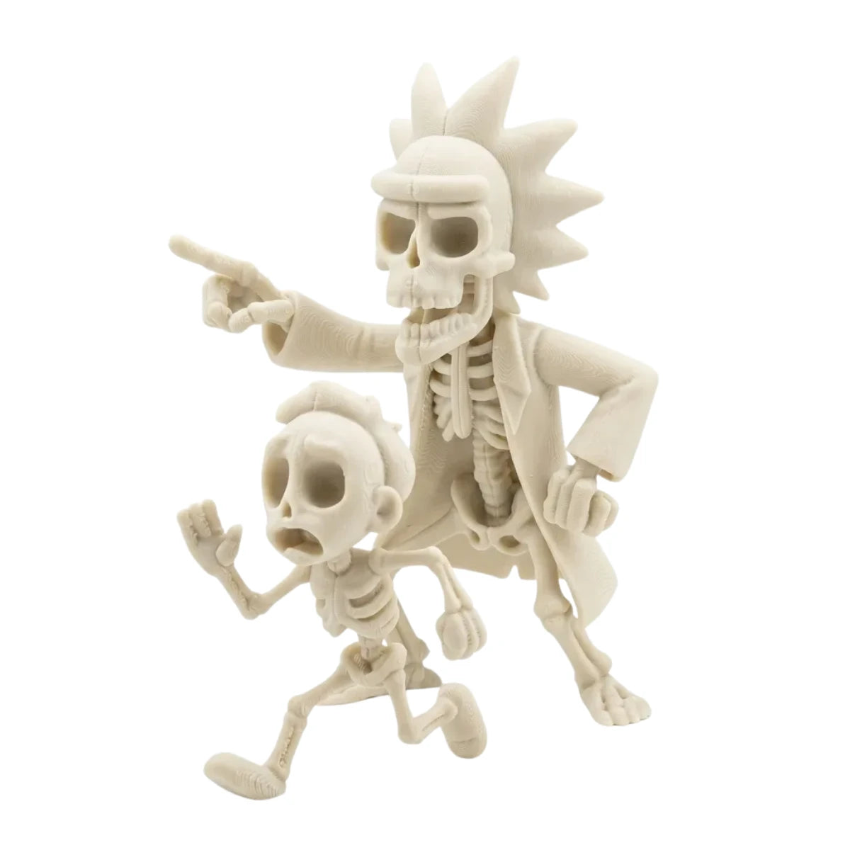 Figura 3D Rick y Morty Esqueletos Fósiles Corriendo 15 cm