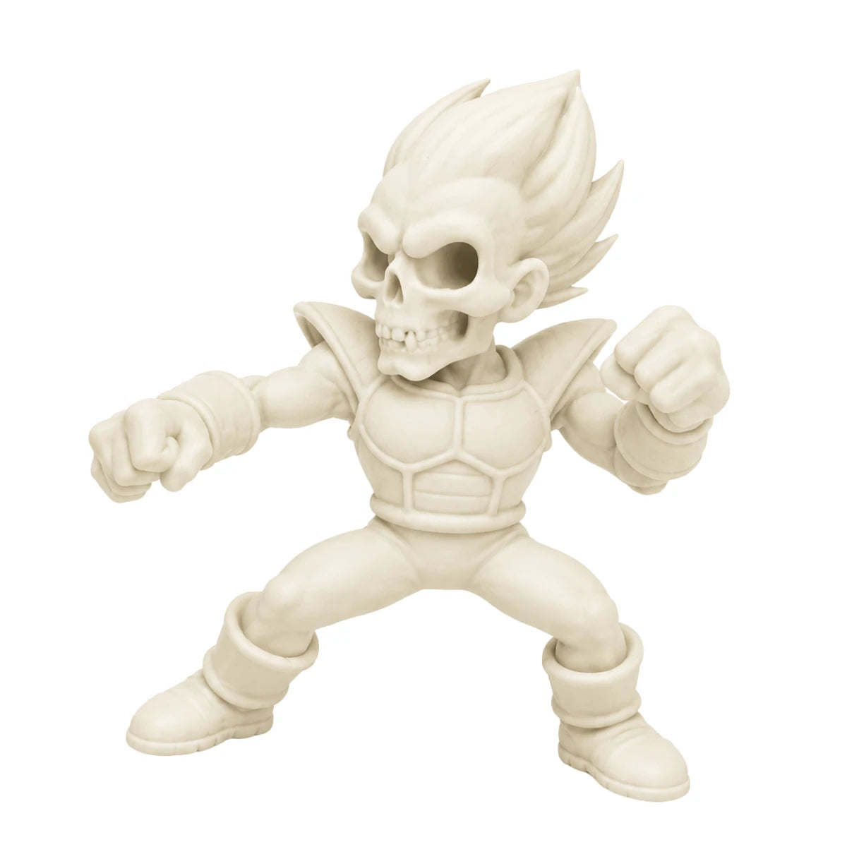 Figura 3D Vegeta Esqueleto Fósil en Pose de Combate 14.1 cm