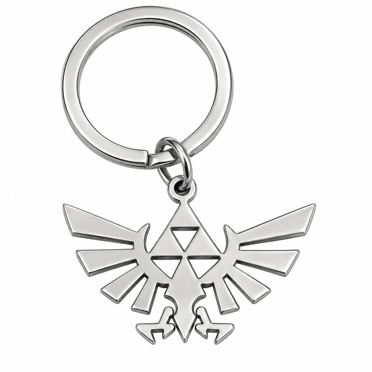 Llavero Metálico Escudo Hyliano Trifuerza Zelda