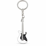 Llavero Metálico Guitarra Eléctrica Blanca