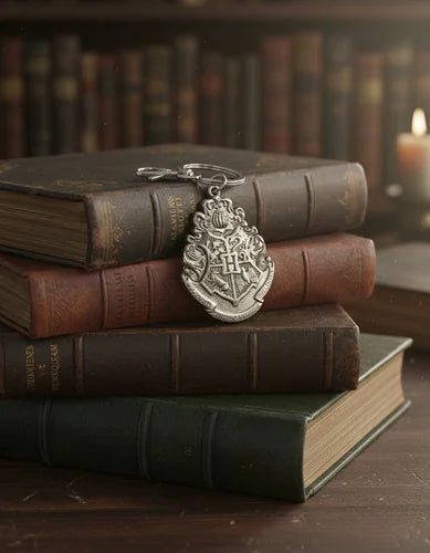 Llavero Metálico Logo Hogwarts Plateado Harry Potter