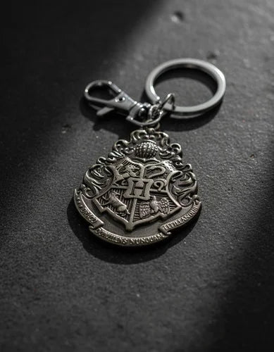 Llavero Metálico Logo Hogwarts Plateado Harry Potter