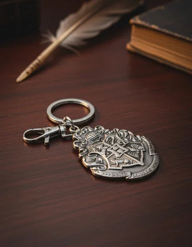 Llavero Metálico Logo Hogwarts Plateado Harry Potter