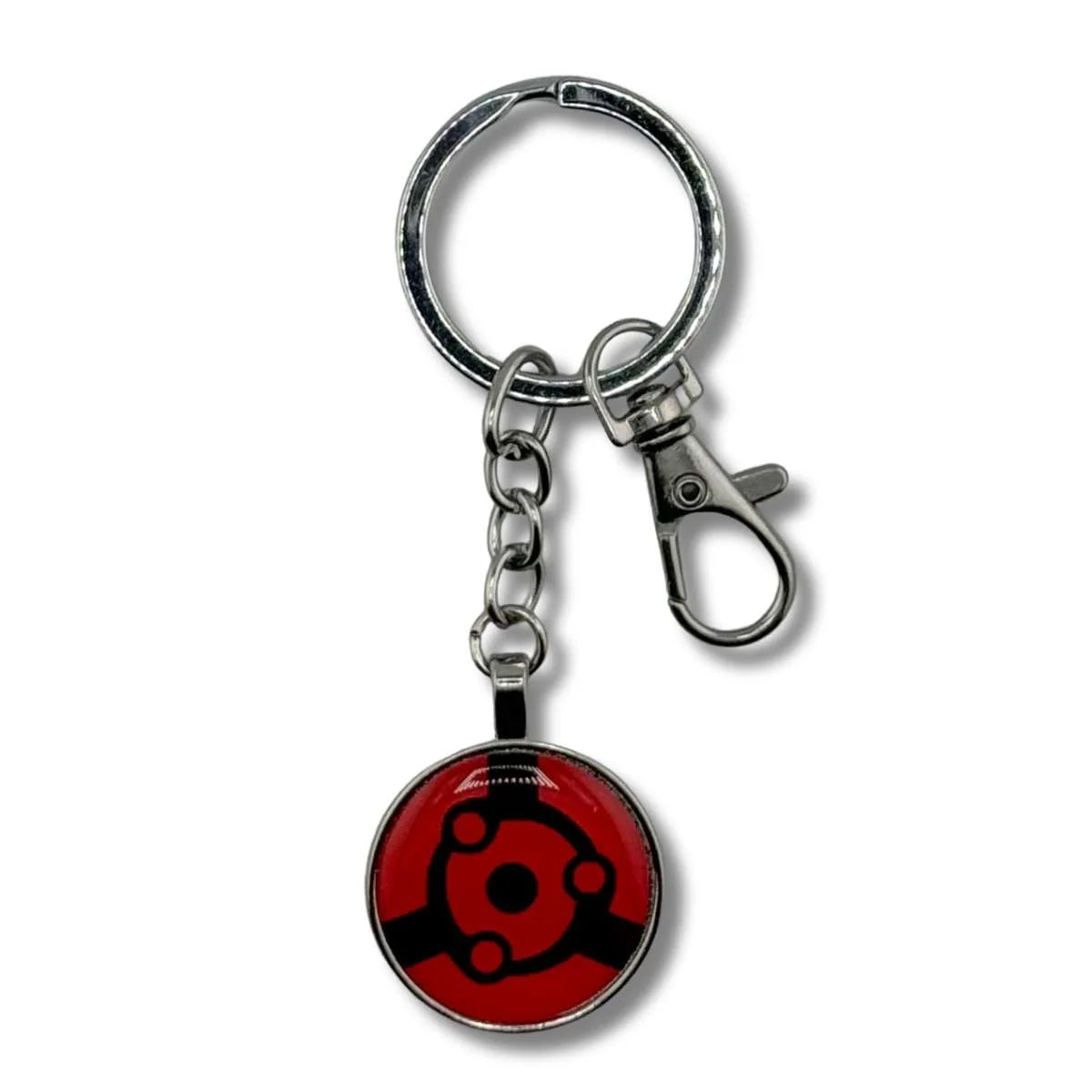 Llavero Metálico Mangekyo Sharingan Eterno Madara Fondo Rojo