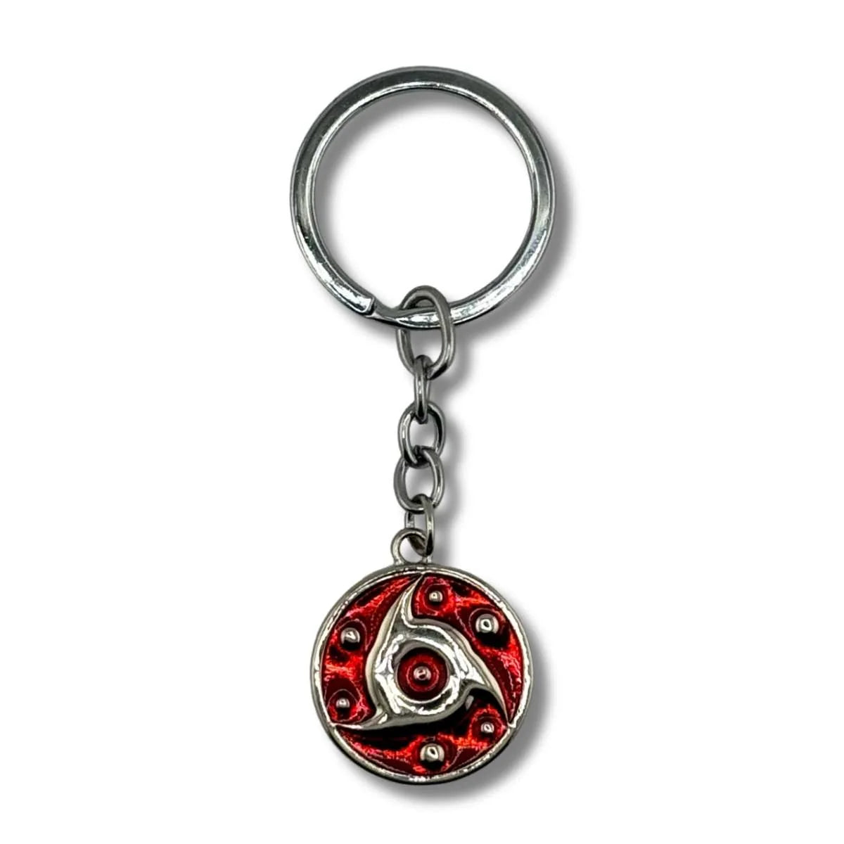 Llavero Metálico Mangekyo Sharingan Itachi Uchiha Plateado