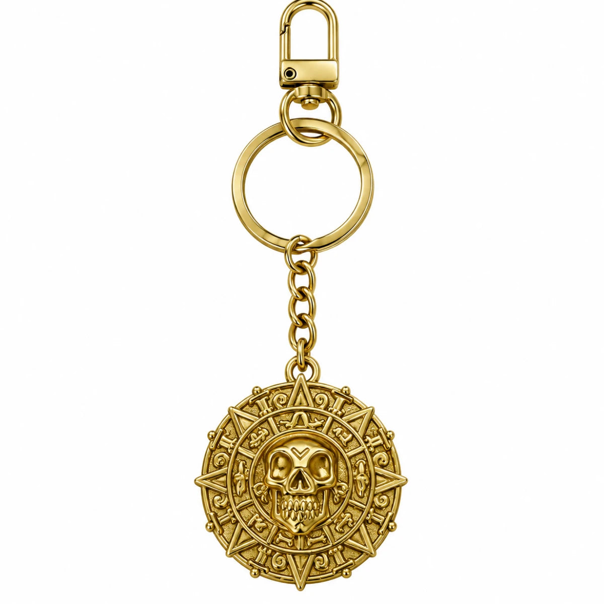 Llavero Metálico Medallón Azteca Piratas del Caribe