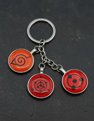 Llavero Metálico Naruto 3 Dijes Sharingan #1