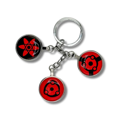 Llavero Metálico Naruto 3 Dijes Sharingan #2