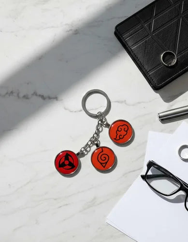 Llavero Metálico Naruto 3 Dijes Sharingan #3