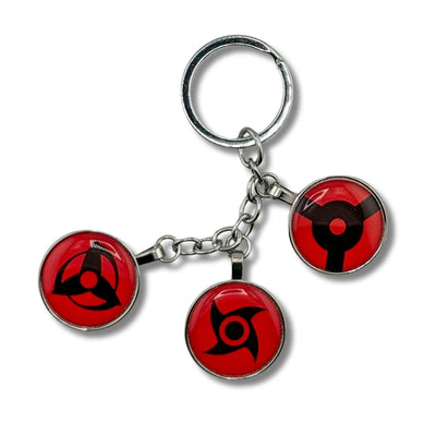 Llavero Metálico Naruto 3 Dijes Sharingan #4