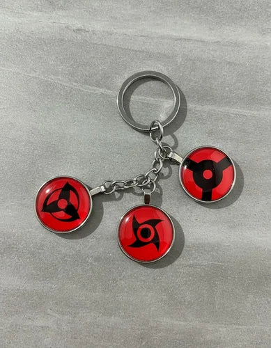 Llavero Metálico Naruto 3 Dijes Sharingan #4