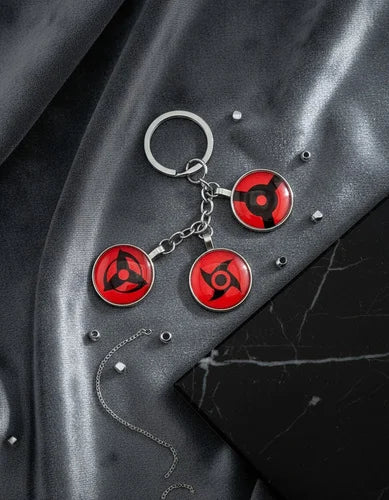 Llavero Metálico Naruto 3 Dijes Sharingan #4