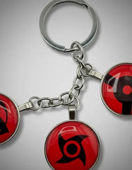 Llavero Metálico Naruto 3 Dijes Sharingan #4