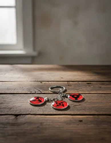 Llavero Metálico Naruto 3 Dijes Sharingan #4