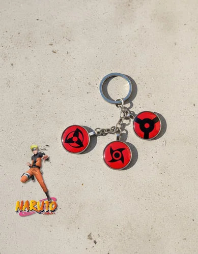 Llavero Metálico Naruto 3 Dijes Sharingan #4