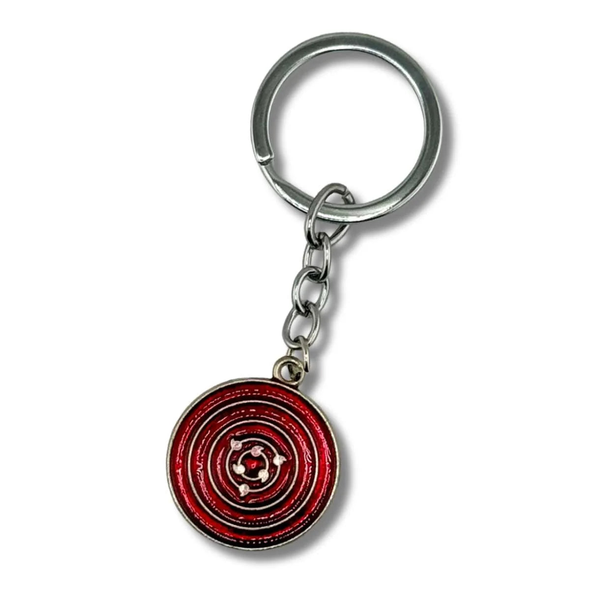 Llavero Metálico Rinnegan Rojo Diez Colas y Urashiki Fondo Rojo