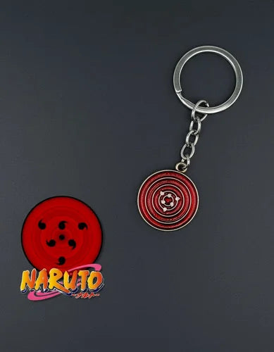 Llavero Metálico Rinnegan Rojo Diez Colas y Urashiki