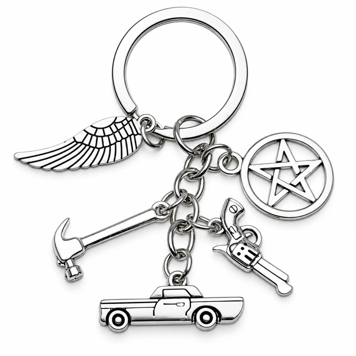 Llavero Metálico Supernatural Símbolos Cazadores