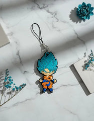 Llavero PVC Cordón Lariat Goku Blue