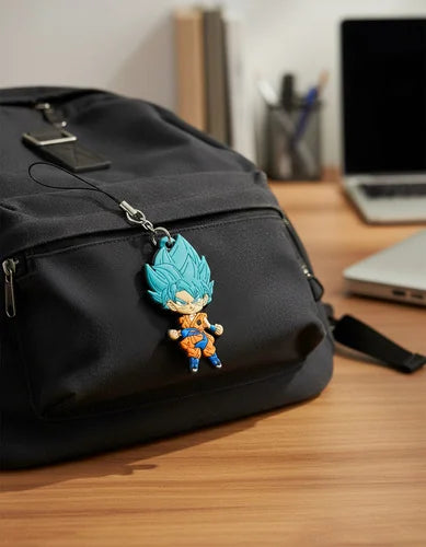 Llavero PVC Cordón Lariat Goku Blue